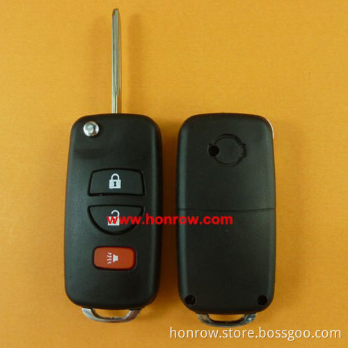 New arrival 3 button modified flip remote key blank case shell without buttons pad For nissa